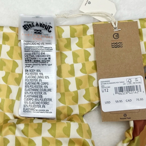 NWT Billabong Return to Paradise Rev Tanga Cheeky Bikini Bottoms - Picture 5 of 7